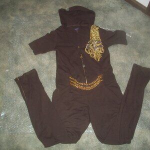 womens DEREON one piece jumpsuit.Romper.Full length.size large